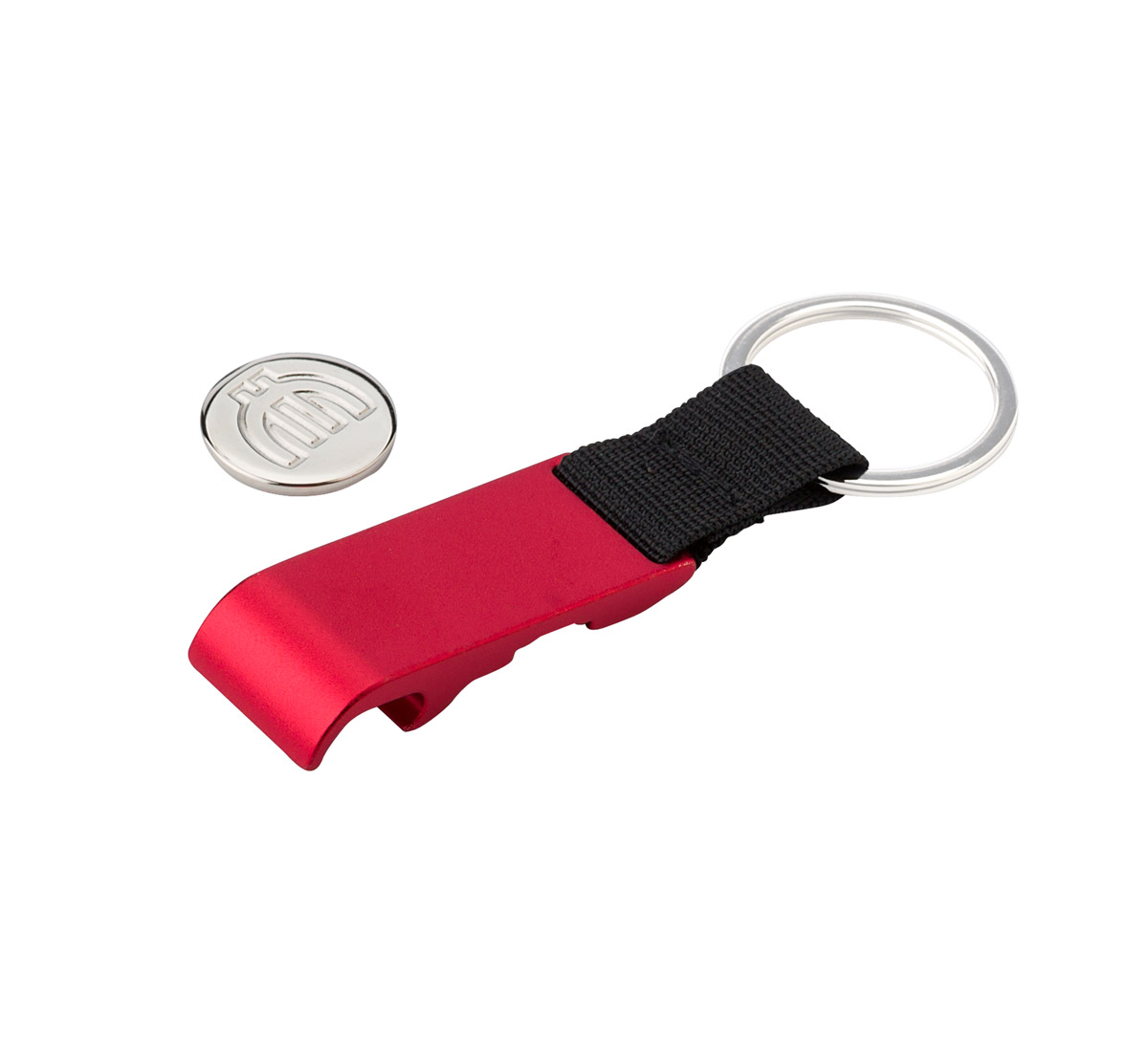 Ключодържател, отварачка и жетон за количка