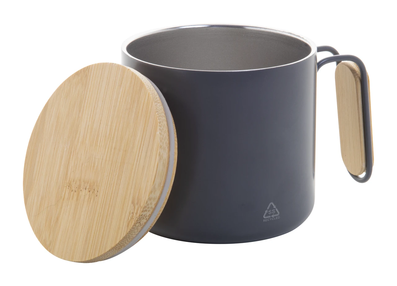 Стоманена термочаша с бамбуков капак 300 ml